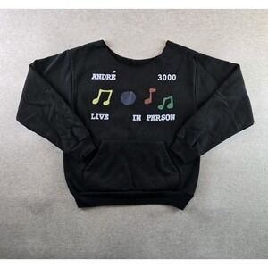 Andre 3000 Sweatshirt Womens M Black‎ Live in Person New Blue Sun Pullover